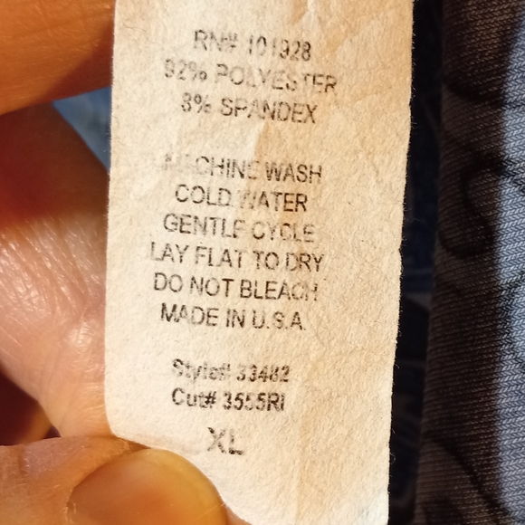 Susan Lawrence EUC Blue Patterned Women's Blouse, XL, Super Cute! - Picture 6 of 7